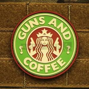 Nášivka GUNS AND COFFEE plast MULTICAM®