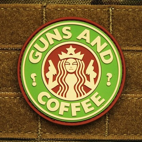 Nášivka GUNS AND COFFEE plast MULTICAM®
