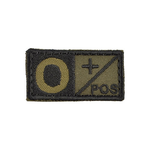 Nášivka krvnej skupiny 0 POS VELCRO OLIV